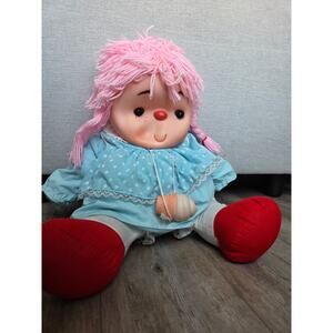 Vintage 1980s Komfy Kids Ice Cream Girl Jumbo Plush Doll 24" Meritus Pink Hair